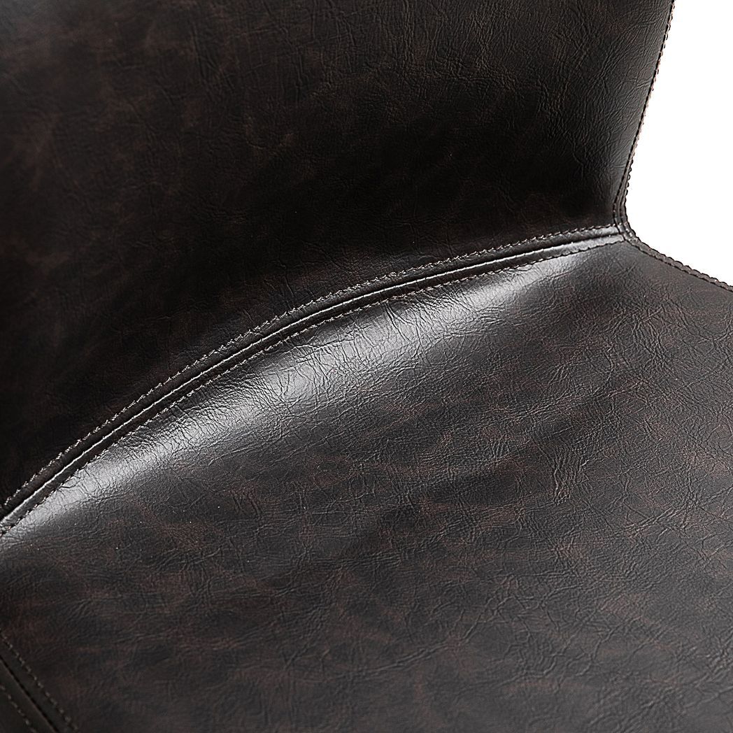 2 Pcs 93cm Faux Leather Bar Stools Wooden Frame Footrest Padding High Back Brown