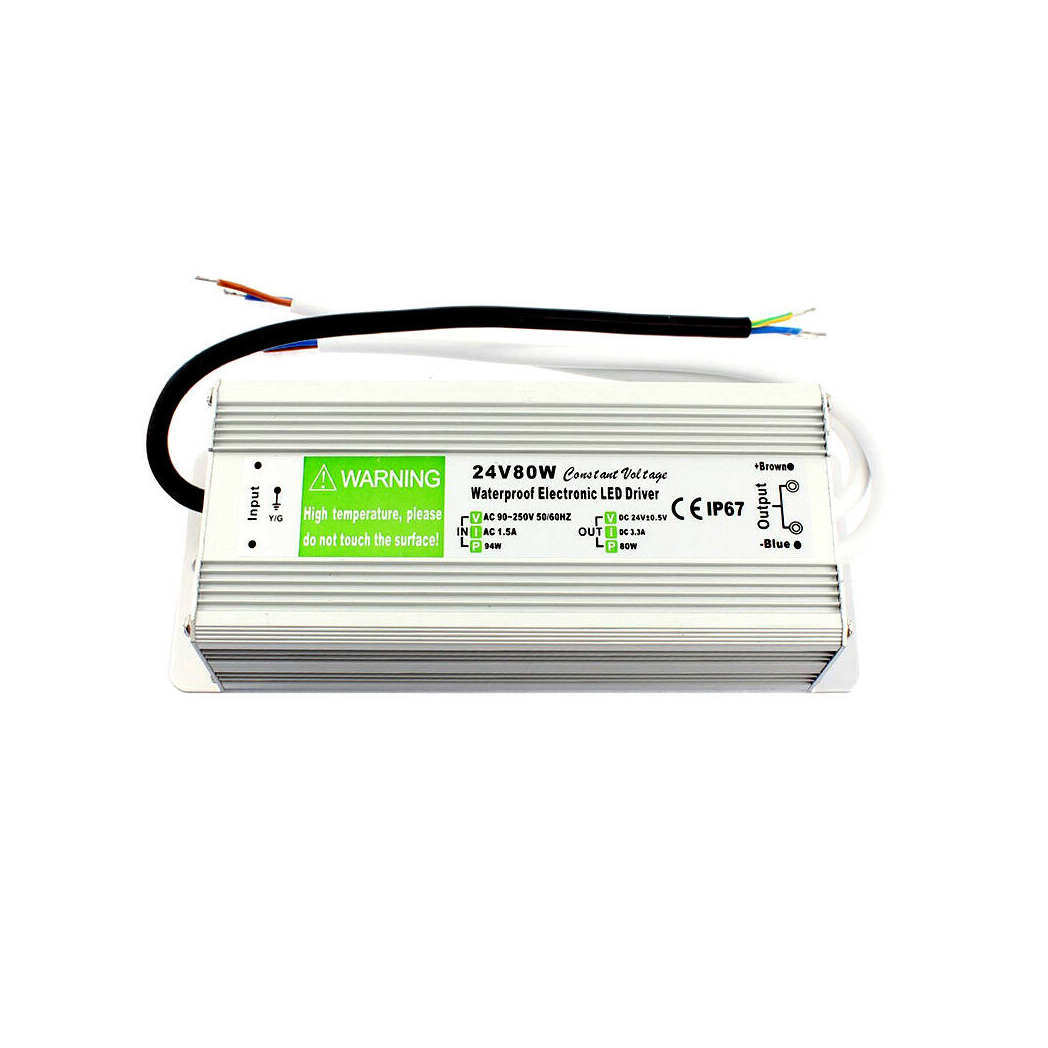 DC24V IP67 80W Waterproof LED Driver Power Supply Transformer~1554