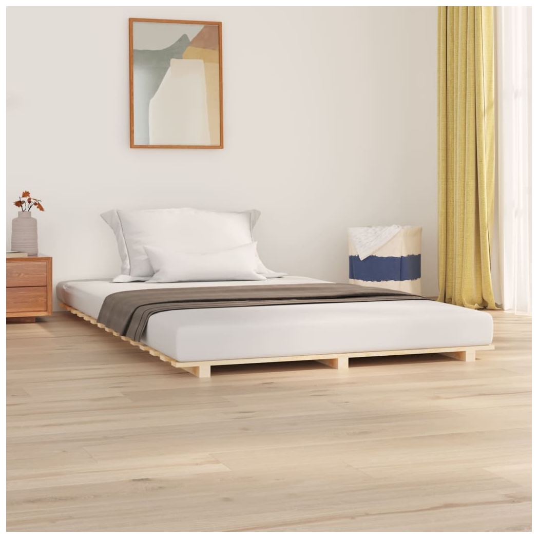 Bed Frame 140x200 cm Solid Wood Pine