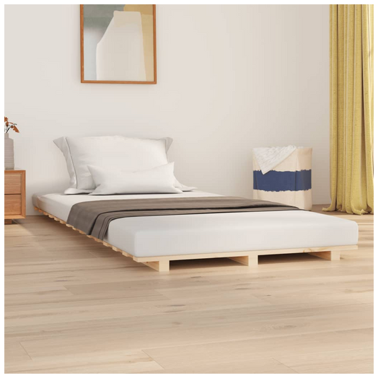 Bed Frame 90x200 cm Solid Wood Pine
