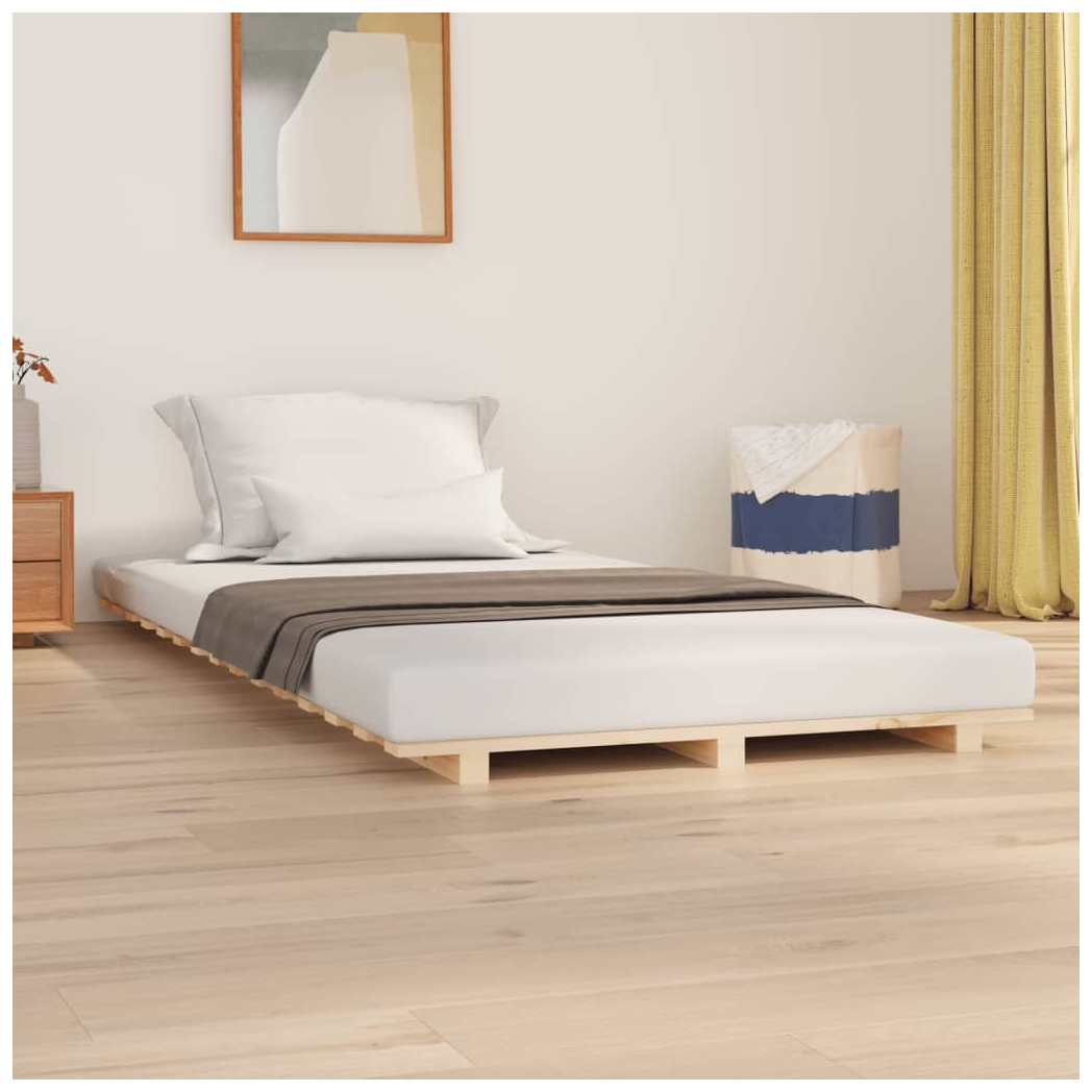 Bed Frame 90x200 cm Solid Wood Pine