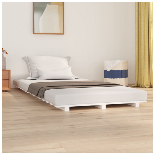Bed Frame White 90x200 cm Solid Wood Pine