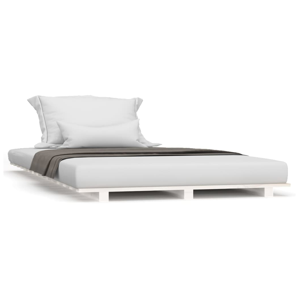 Bed Frame White 90x200 cm Solid Wood Pine