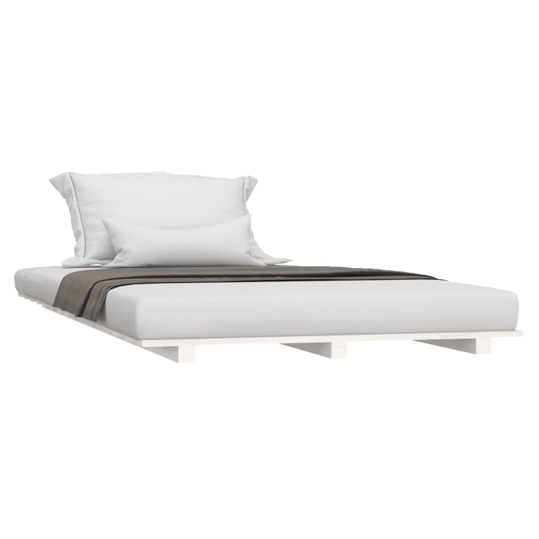 Bed Frame White 90x200 cm Solid Wood Pine