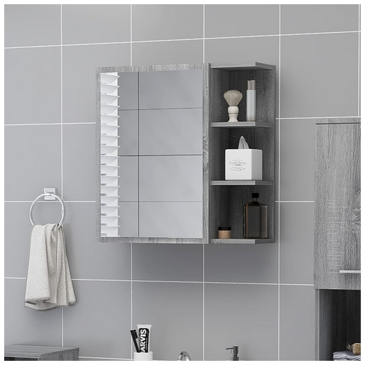 Bathroom Mirror Cabinet Grey Sonoma 62.5x20.5x64 cm Engineered Wood