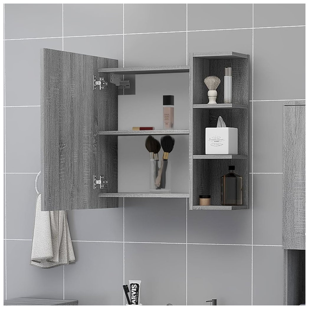 Bathroom Mirror Cabinet Grey Sonoma 62.5x20.5x64 cm Engineered Wood