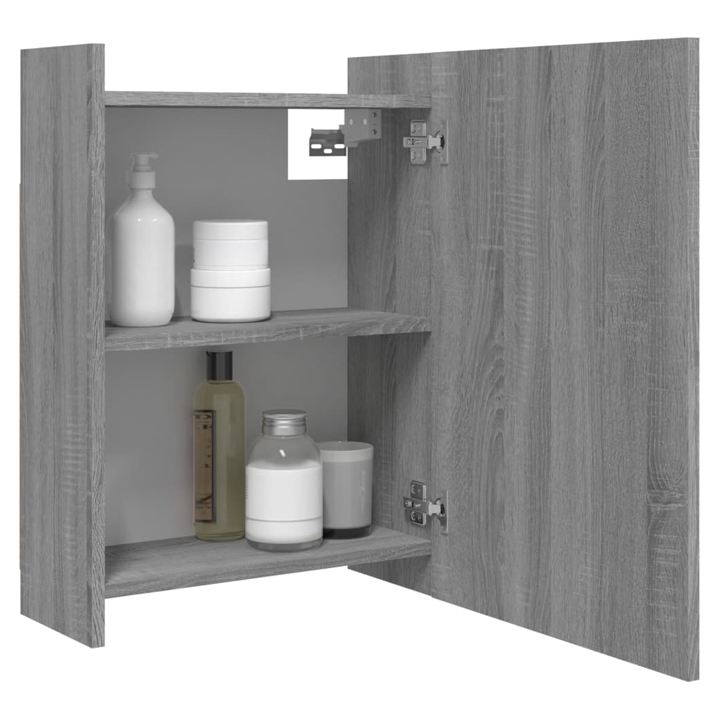Bathroom Mirror Cabinet Grey Sonoma 62.5x20.5x64 cm Engineered Wood