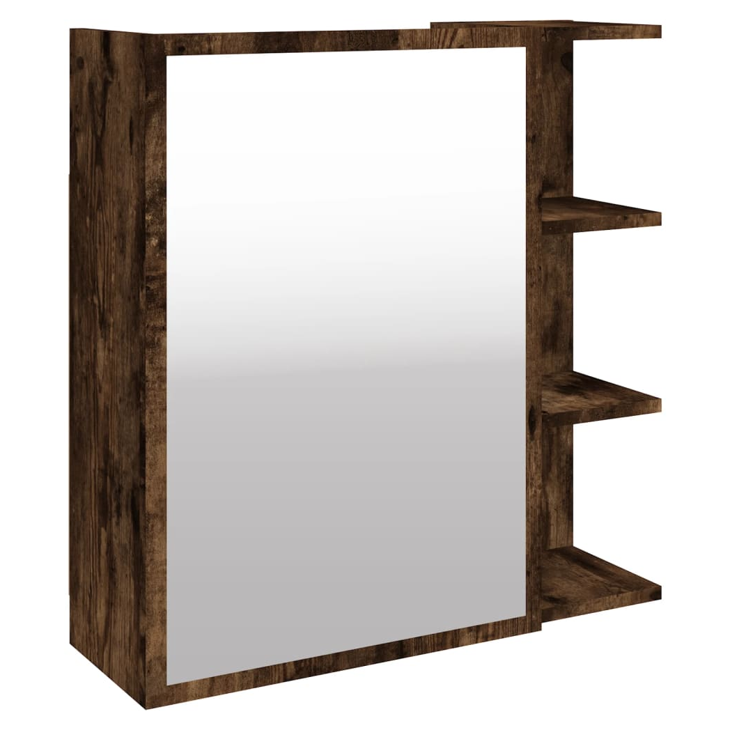 Bathroom Mirror Cabinet Smoked Oak 62.5x20.5x64cm Engineered Wood