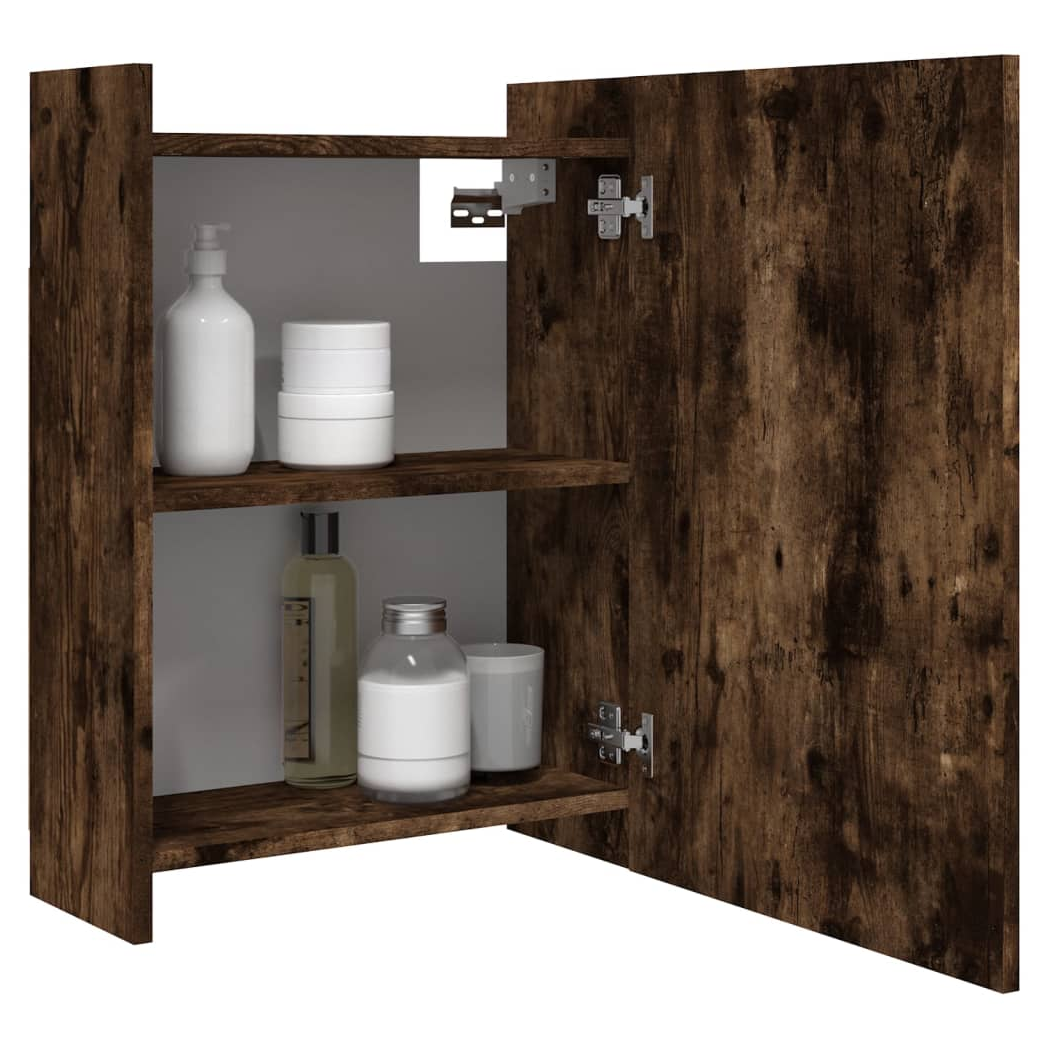 Bathroom Mirror Cabinet Smoked Oak 62.5x20.5x64cm Engineered Wood