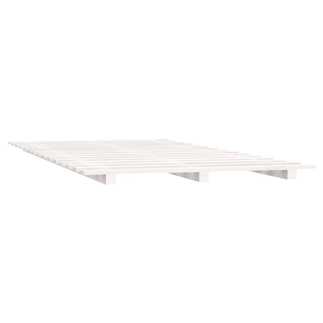 Bed Frame White 140x190 cm Solid Wood Pine