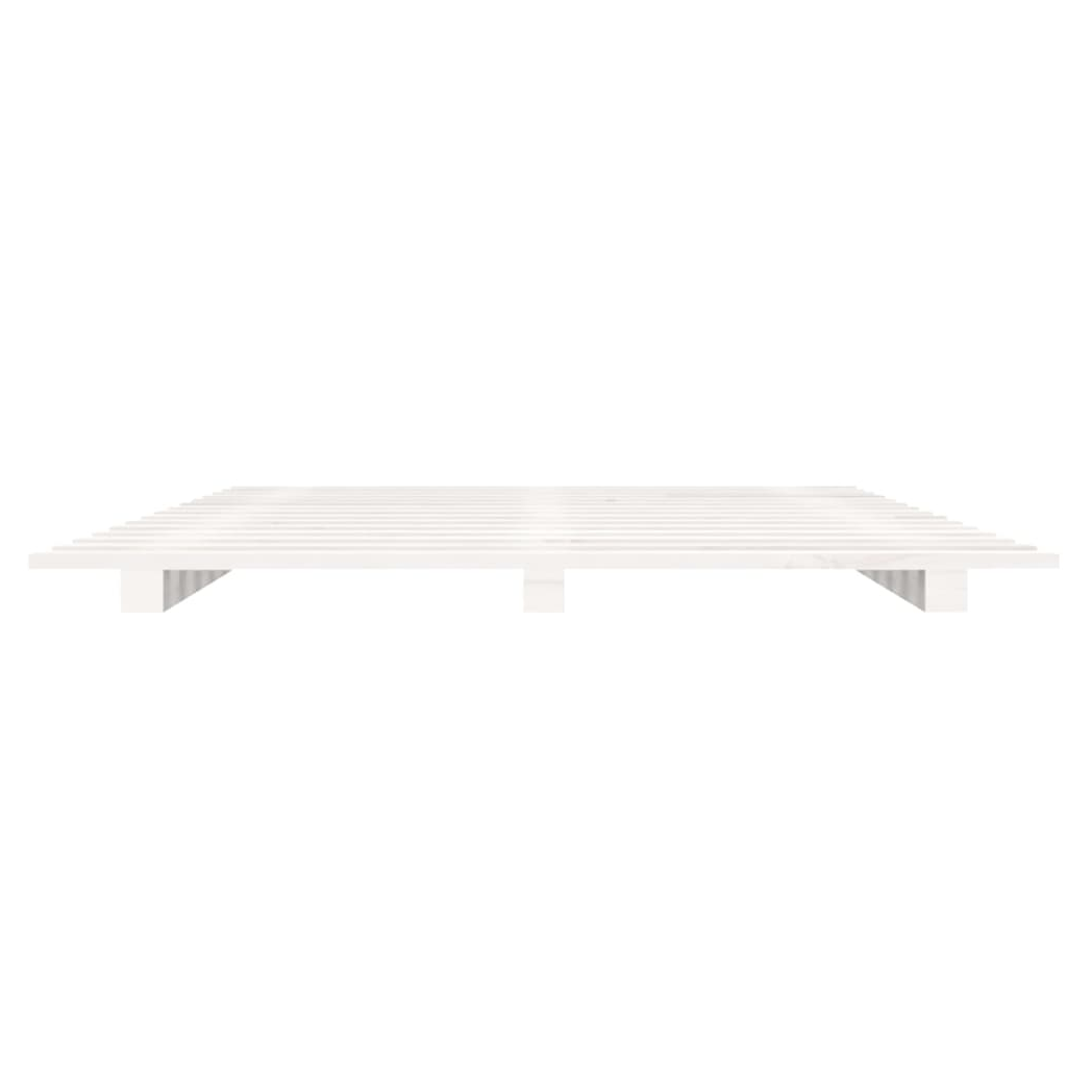Bed Frame White 140x190 cm Solid Wood Pine