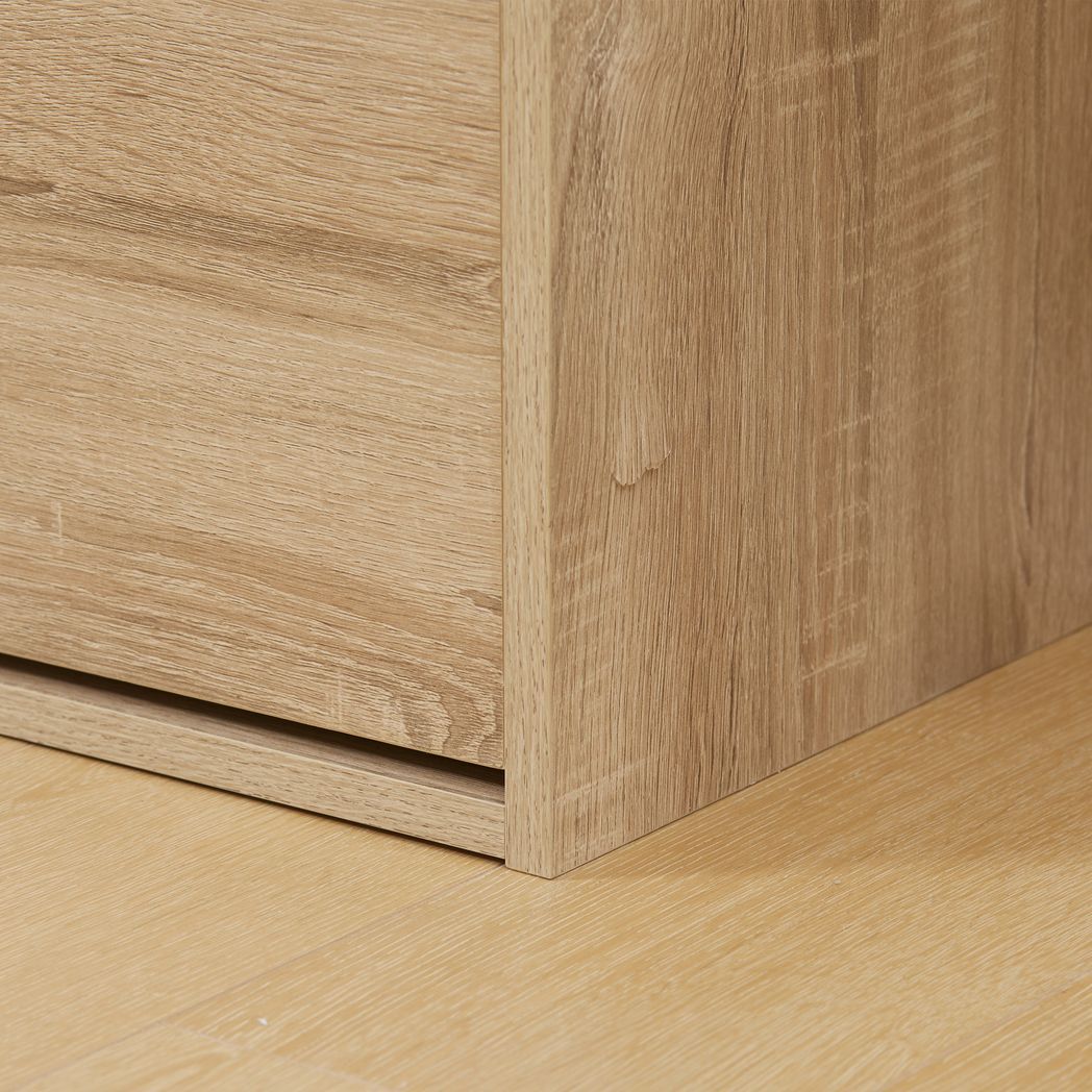 SvvalkaEntryway Shoe Bench with Cushion Storage Cabinet for Living Room Natural