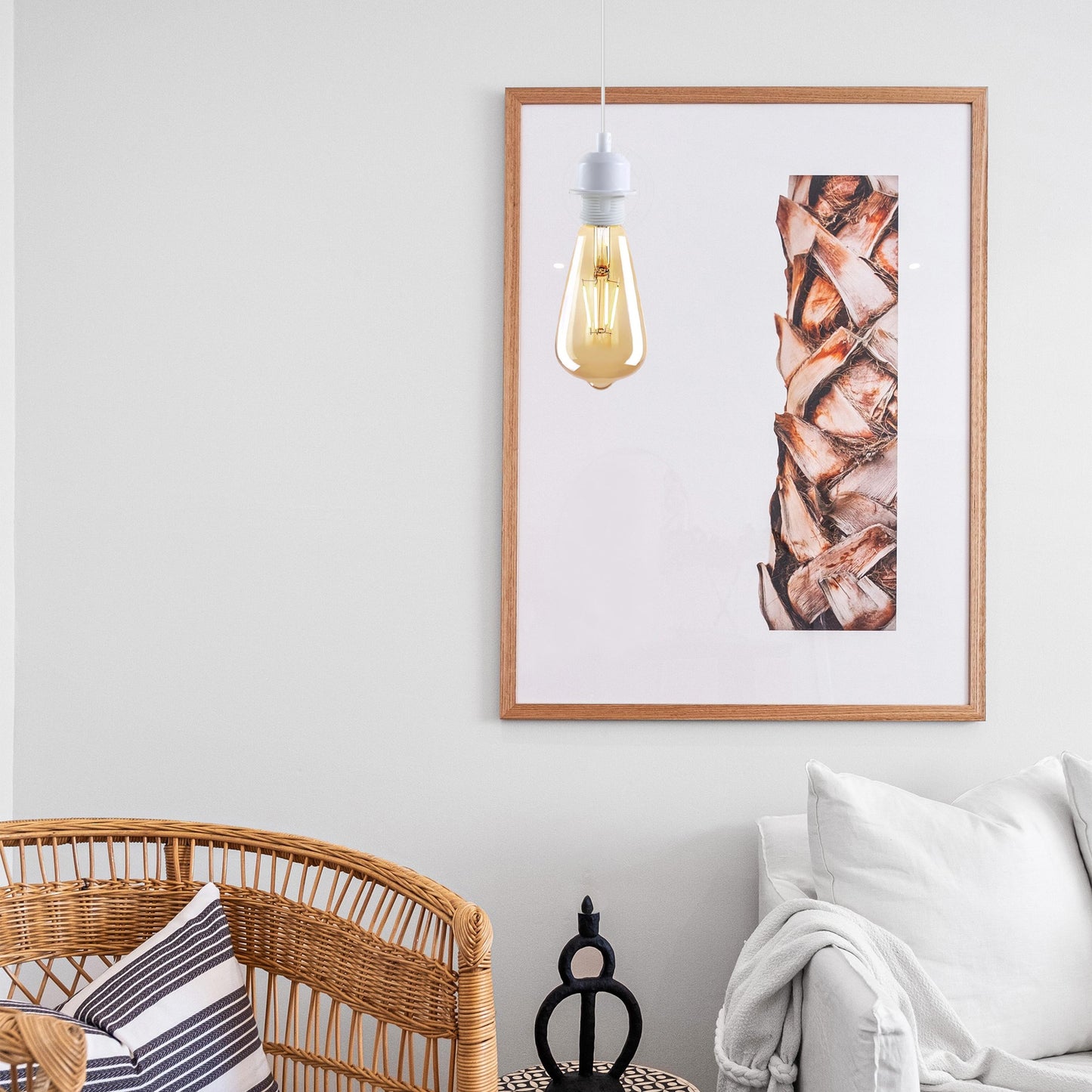 5 Pack Vintage Industrial Style White Ceiling Pendant Lamp E27 Base Metal Screw Lamp Holder