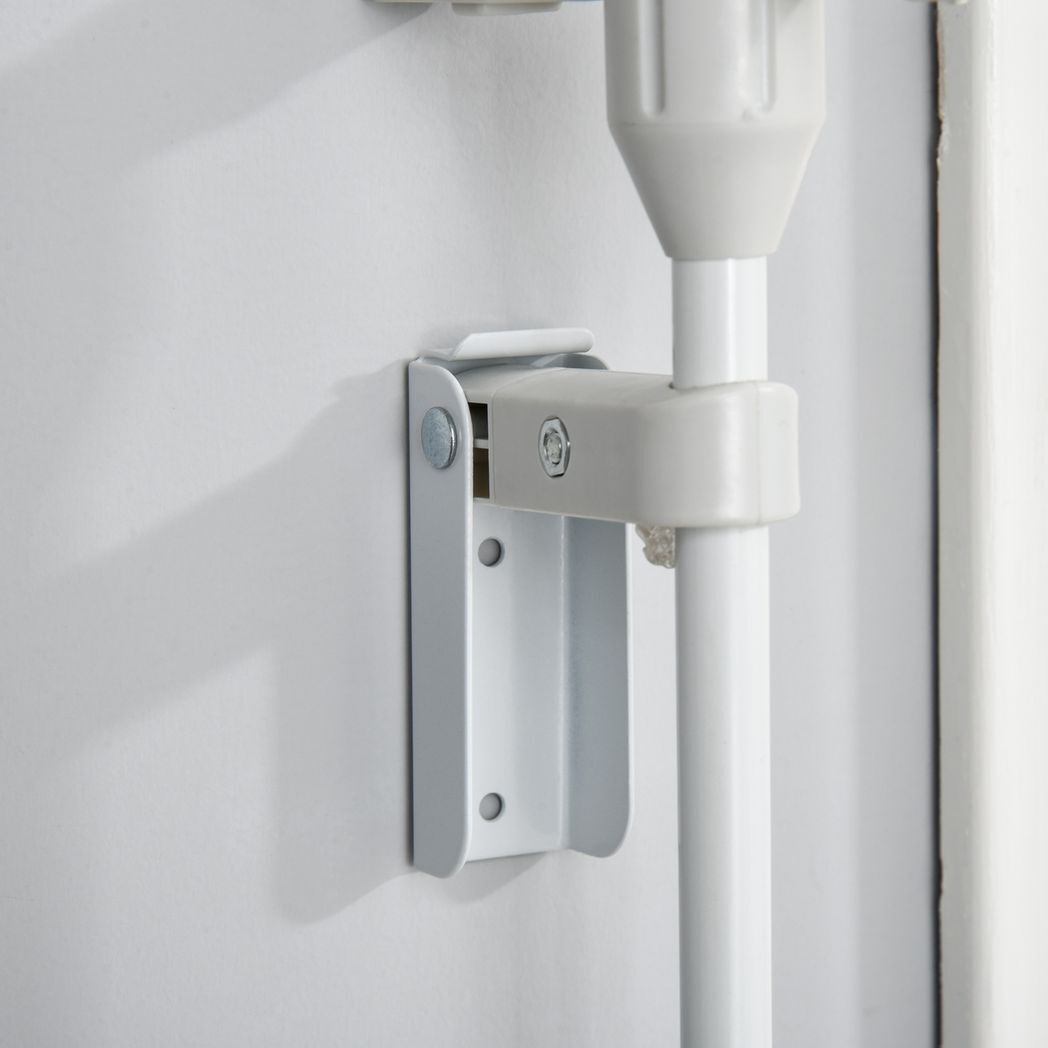 Pet Safety Gate 3-Panel Playpen Metal Fence W/ Walk Through Door White