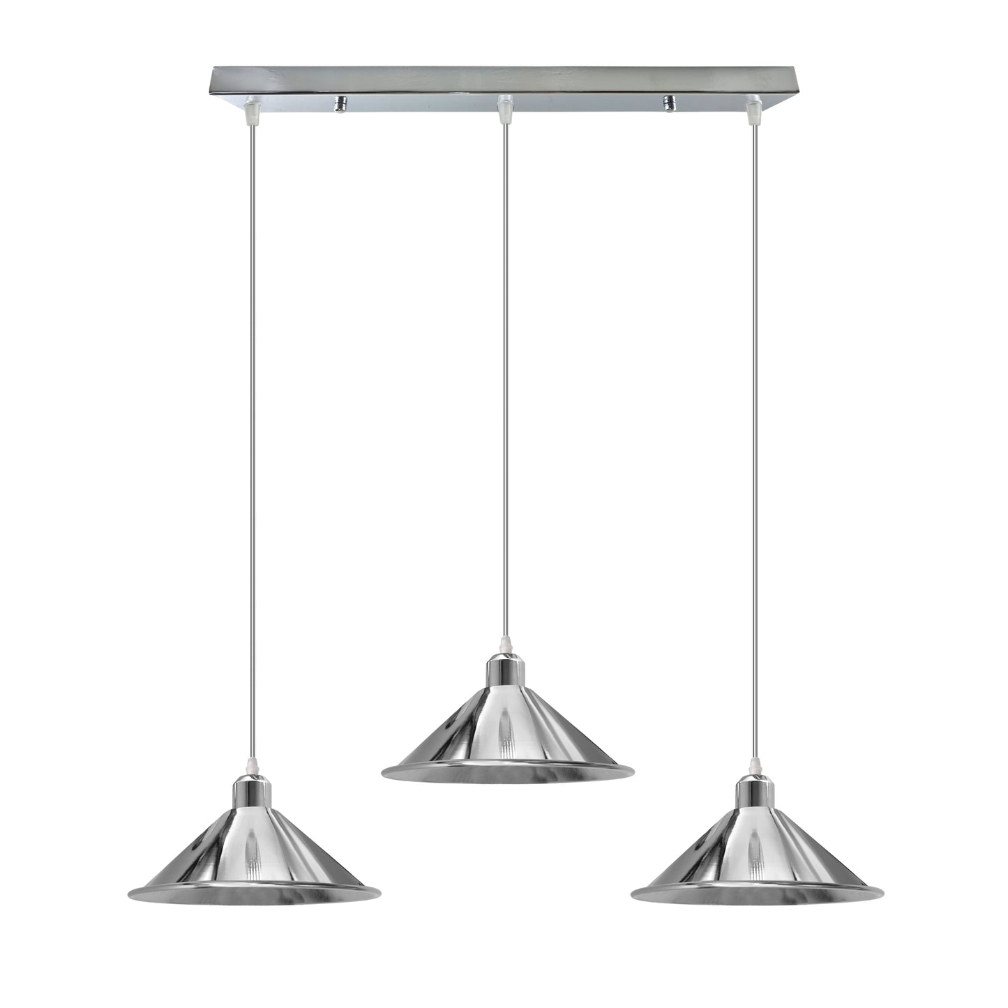 3 Head Rectangle Base Industrial Vintage Ceiling Pendant Light Shade Hanging Lamp