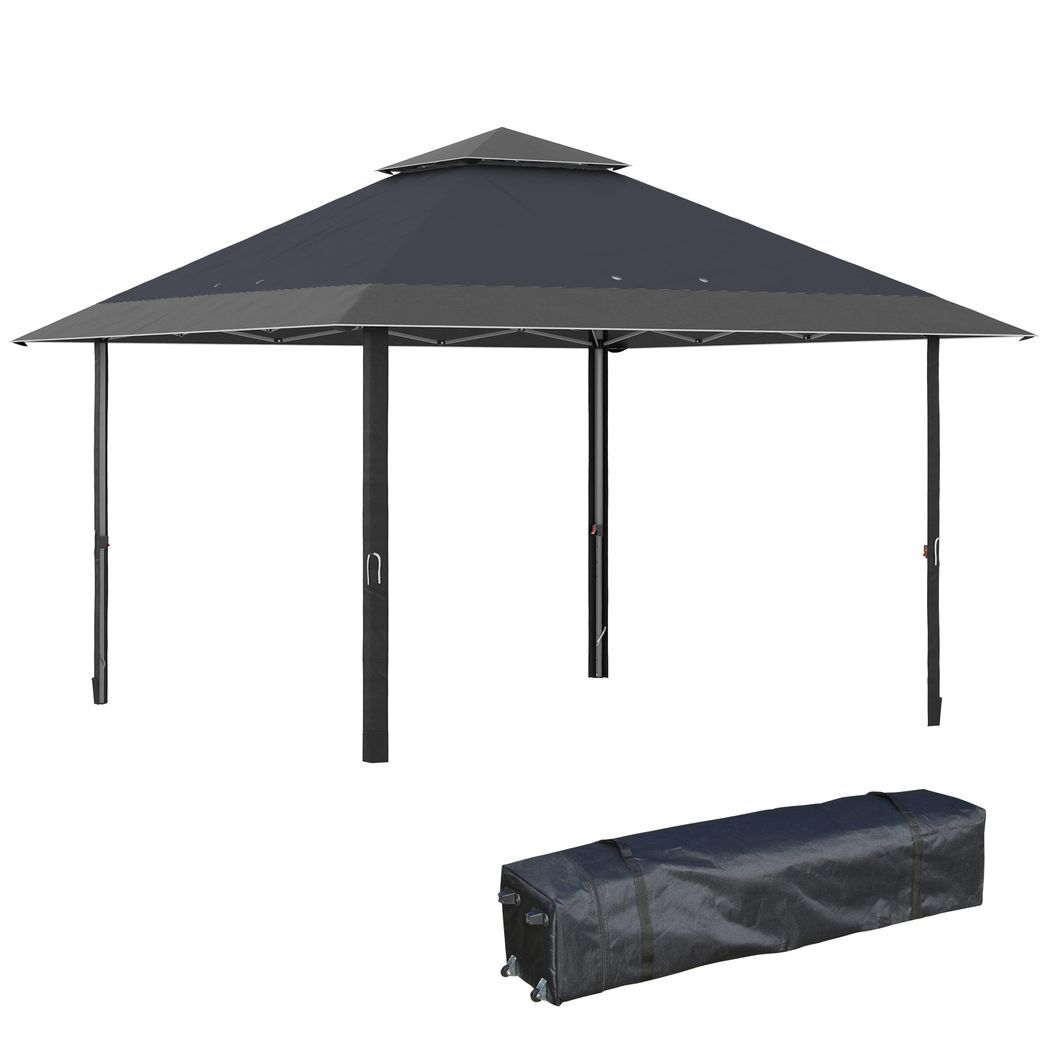 4 x 4m Outdoor Pop-Up Canopy Tent Gazebo Adjustable Legs Bag Grey