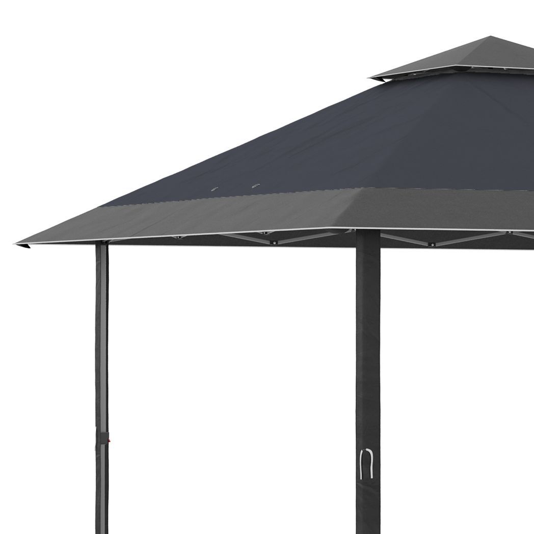 4 x 4m Outdoor Pop-Up Canopy Tent Gazebo Adjustable Legs Bag Grey