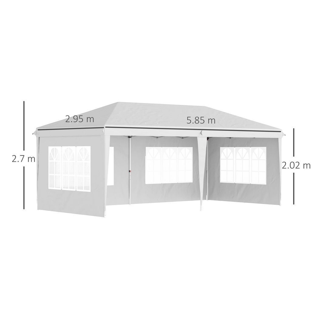 3 x 6m Heavy Duty Gazebo Marquee Party Tent with Storage Bag White