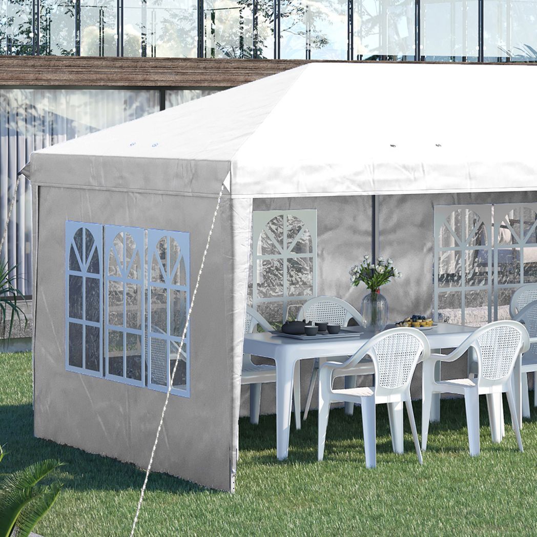 3 x 6m Heavy Duty Gazebo Marquee Party Tent with Storage Bag White