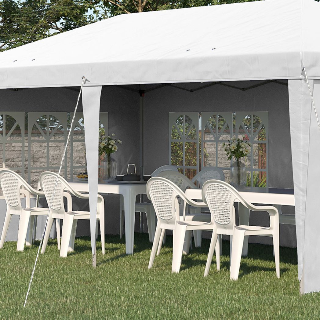 3 x 6m Heavy Duty Gazebo Marquee Party Tent with Storage Bag White