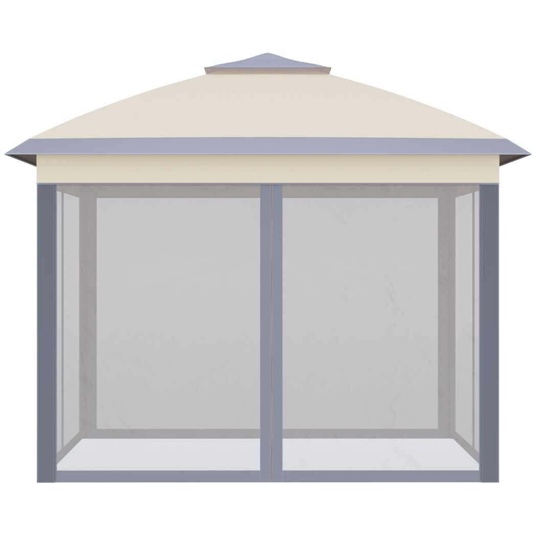 Pop Up Gazebo Height Adjustable Canopy Tent w/ Carrying Bag, Beige