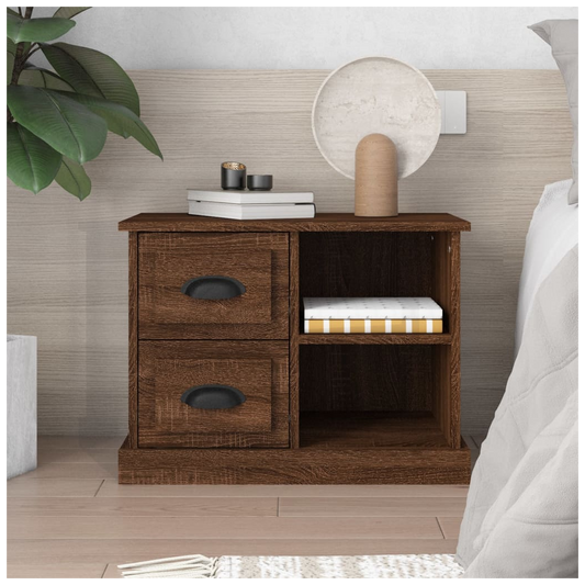 Bedside Cabinet Brown Oak 60x35.5x45 cm