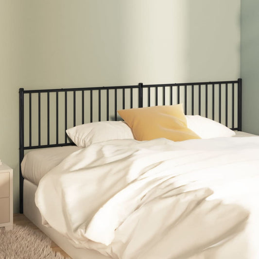 Metal Headboard Black 200 cm