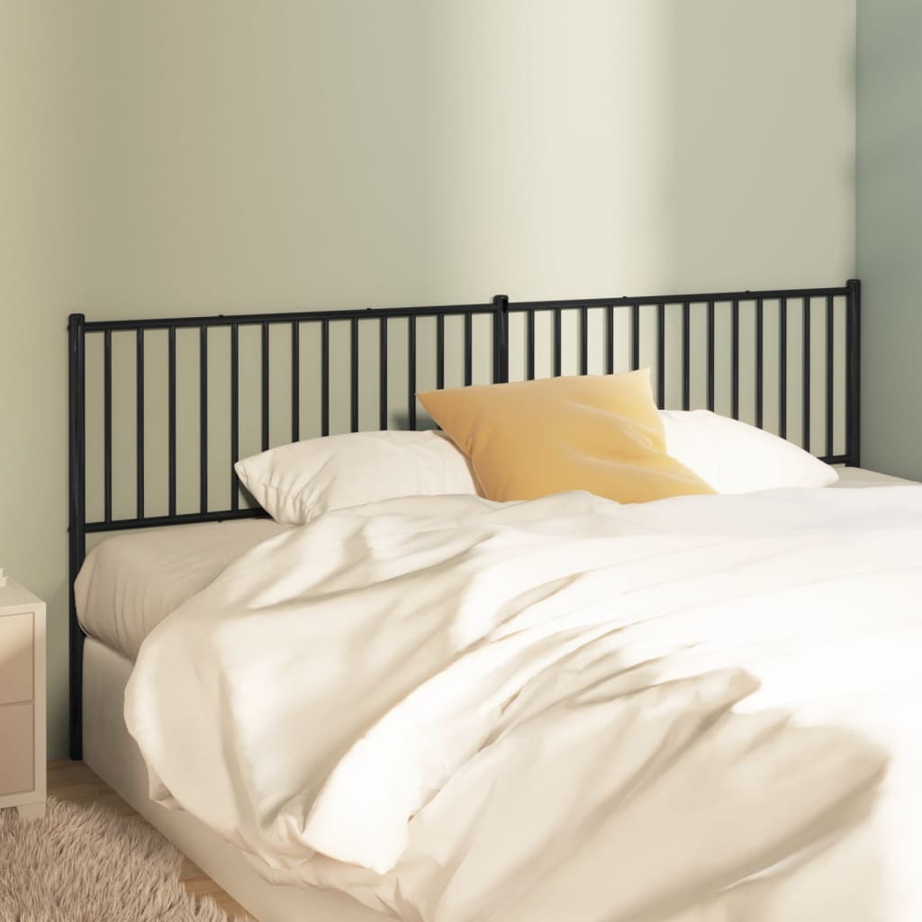 Metal Headboard Black 200 cm