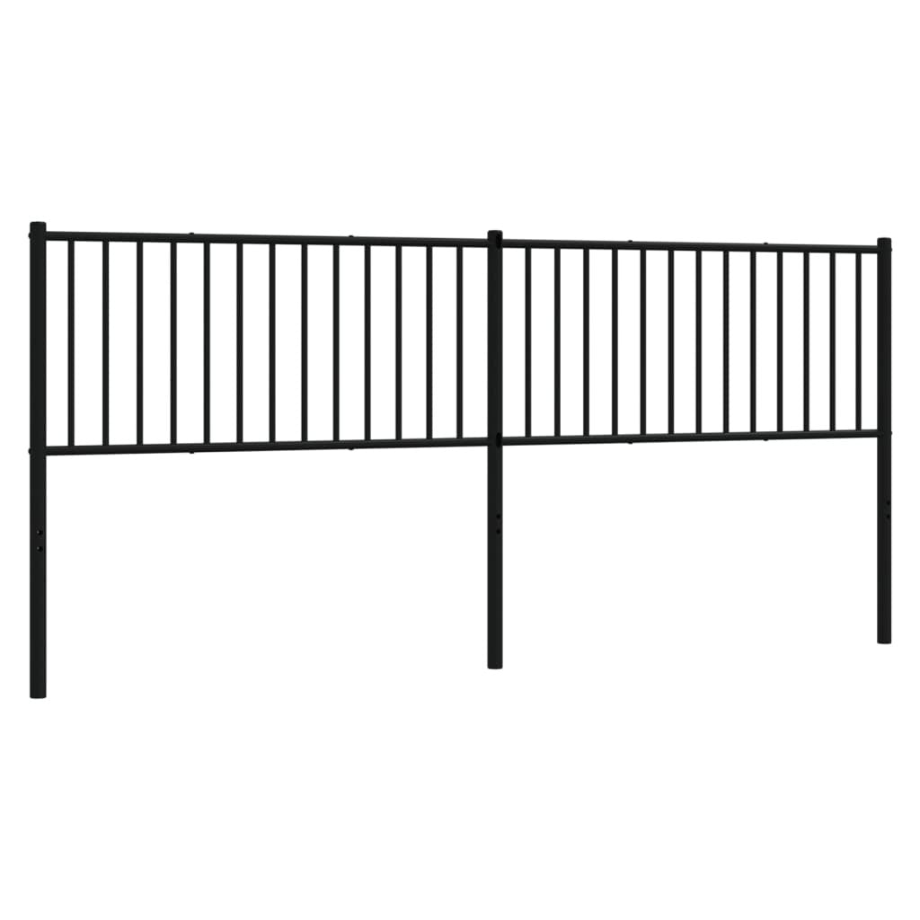 Metal Headboard Black 200 cm