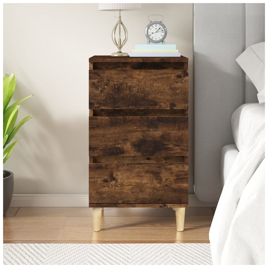 Bedside Cabinet Smoked Oak 40x35x70 cm Engineered Wood