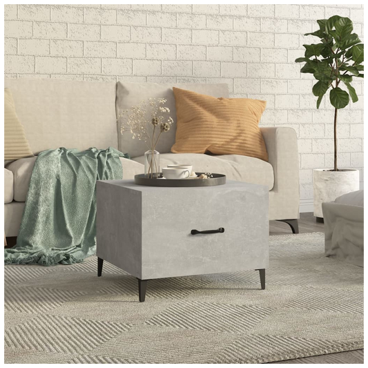 Coffee Table with Metal Legs Concrete Grey 50x50x40 cm