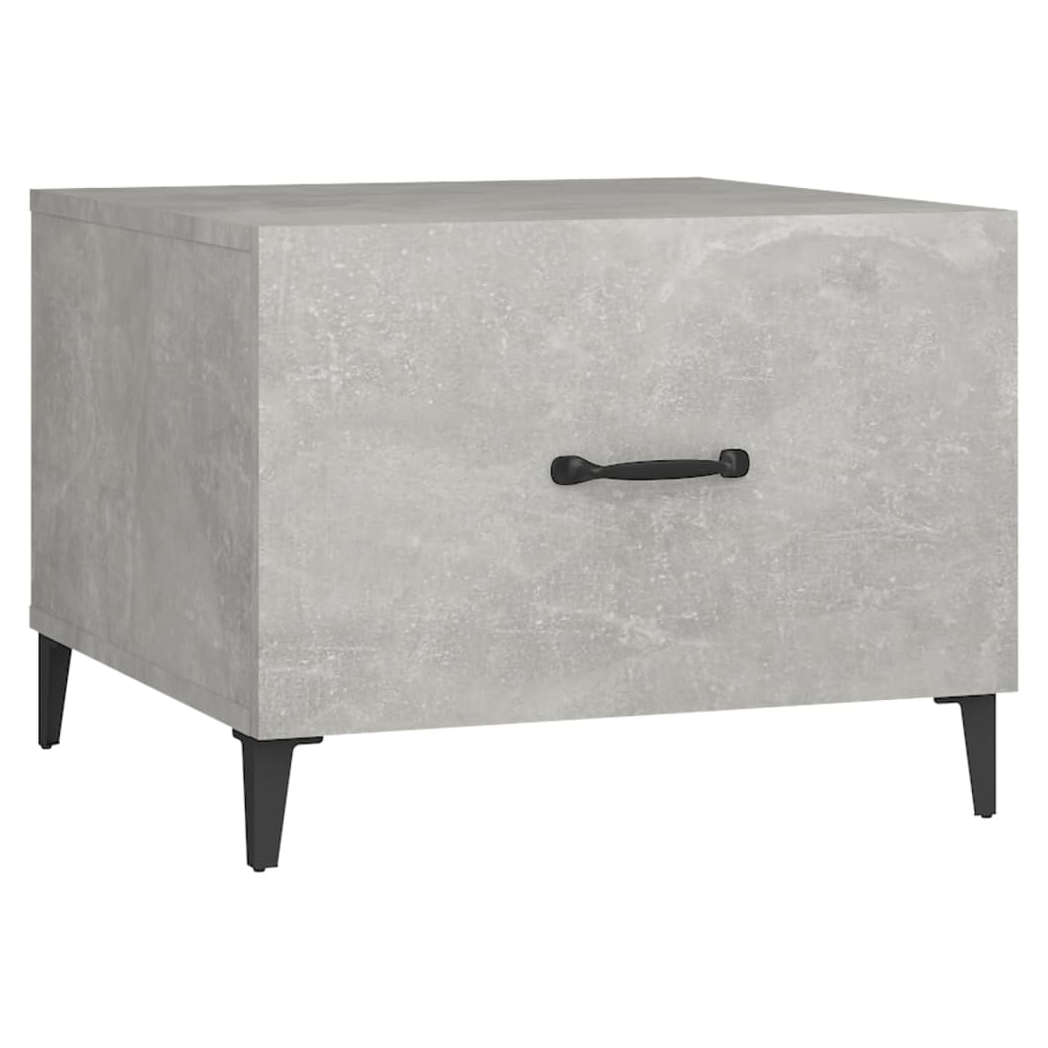 Coffee Table with Metal Legs Concrete Grey 50x50x40 cm