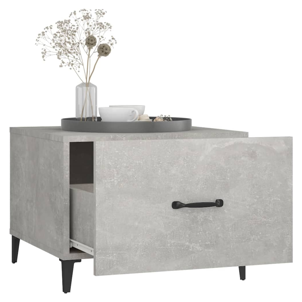 Coffee Table with Metal Legs Concrete Grey 50x50x40 cm