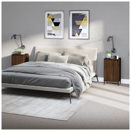 Bedside Cabinets 2 pcs Brown Oak 40x35x70 cm Engineered Wood