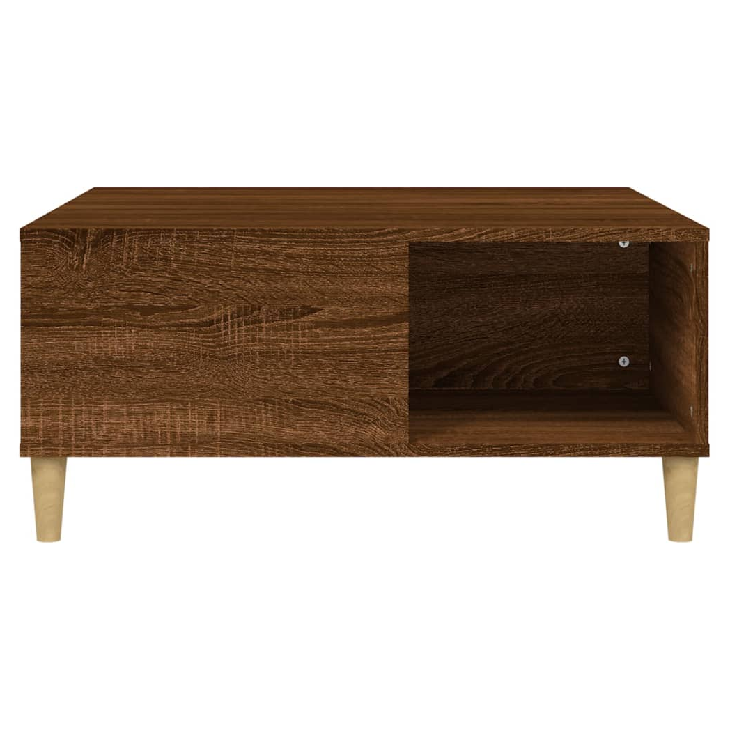 Coffee Table Brown Oak 80x80x36.5 cm Engineered Wood