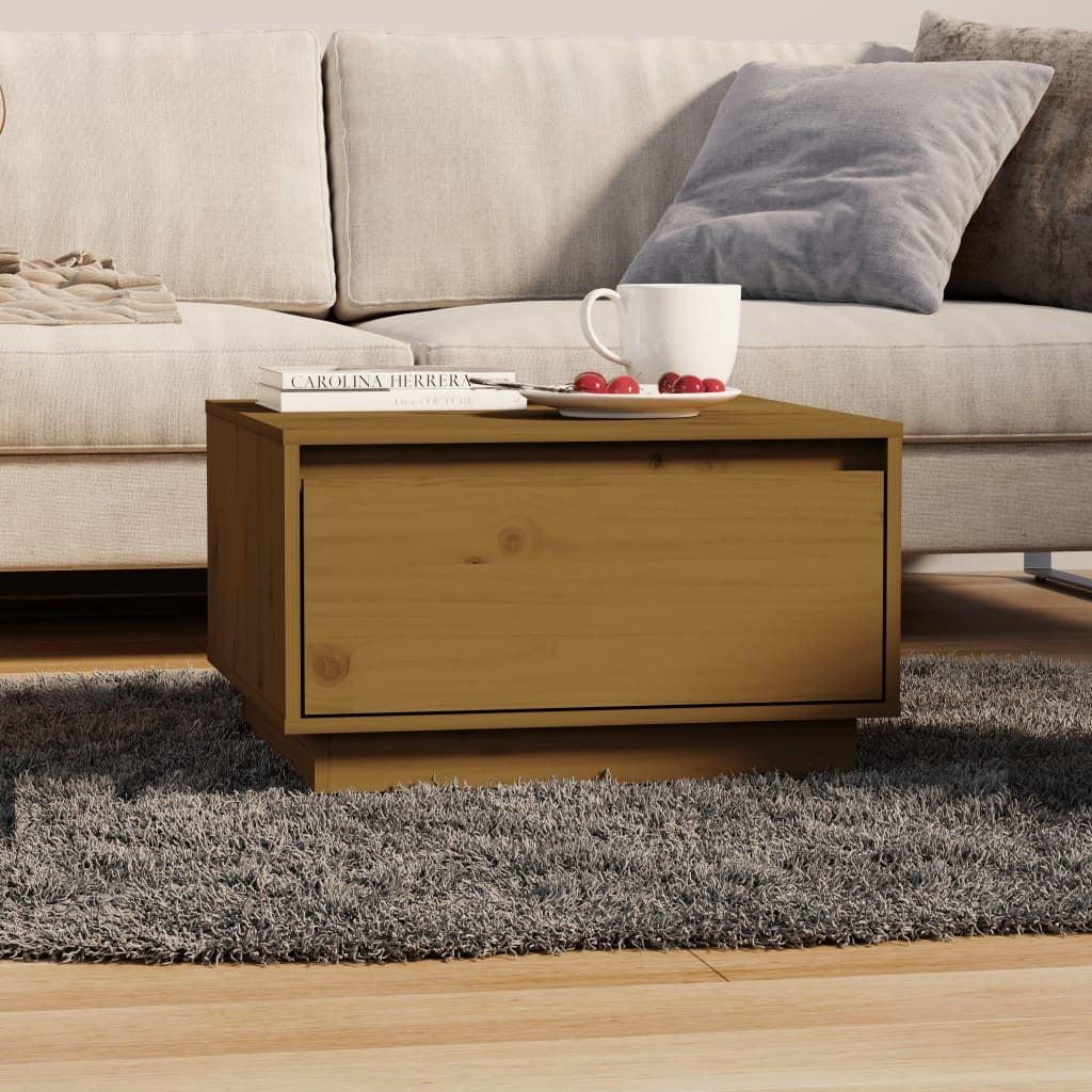 Coffee Table Honey Brown 55x56x32 cm Solid Wood Pine