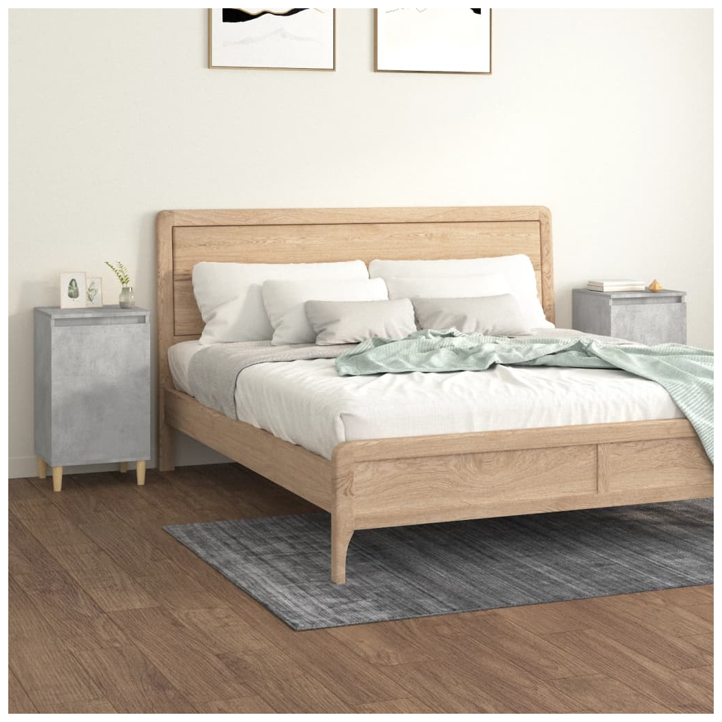 Bedside Cabinets 2 pcs Concrete Grey 40x35x70 cm Engineered Wood