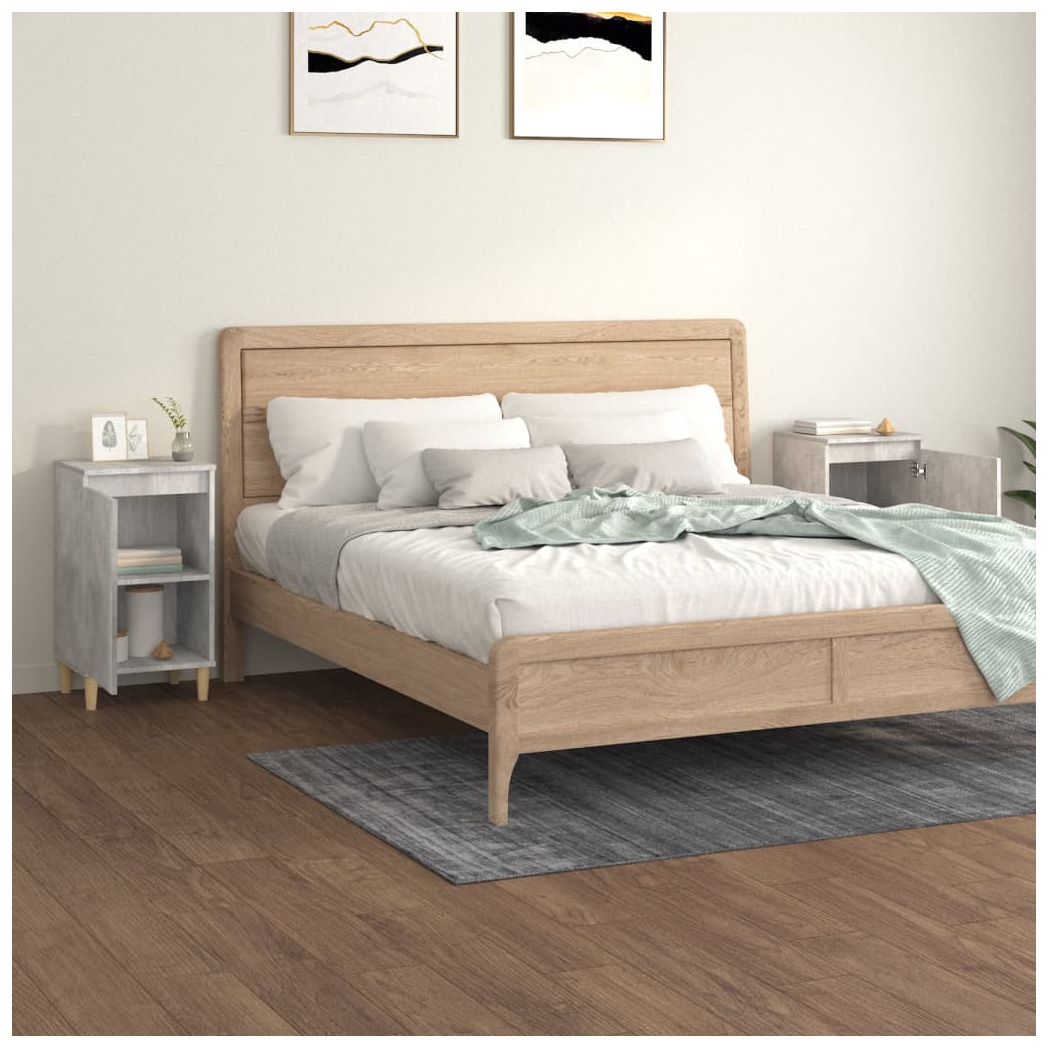 Bedside Cabinets 2 pcs Concrete Grey 40x35x70 cm Engineered Wood