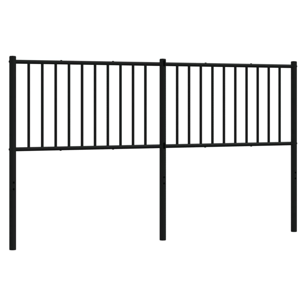 Metal Headboard Black 160 cm