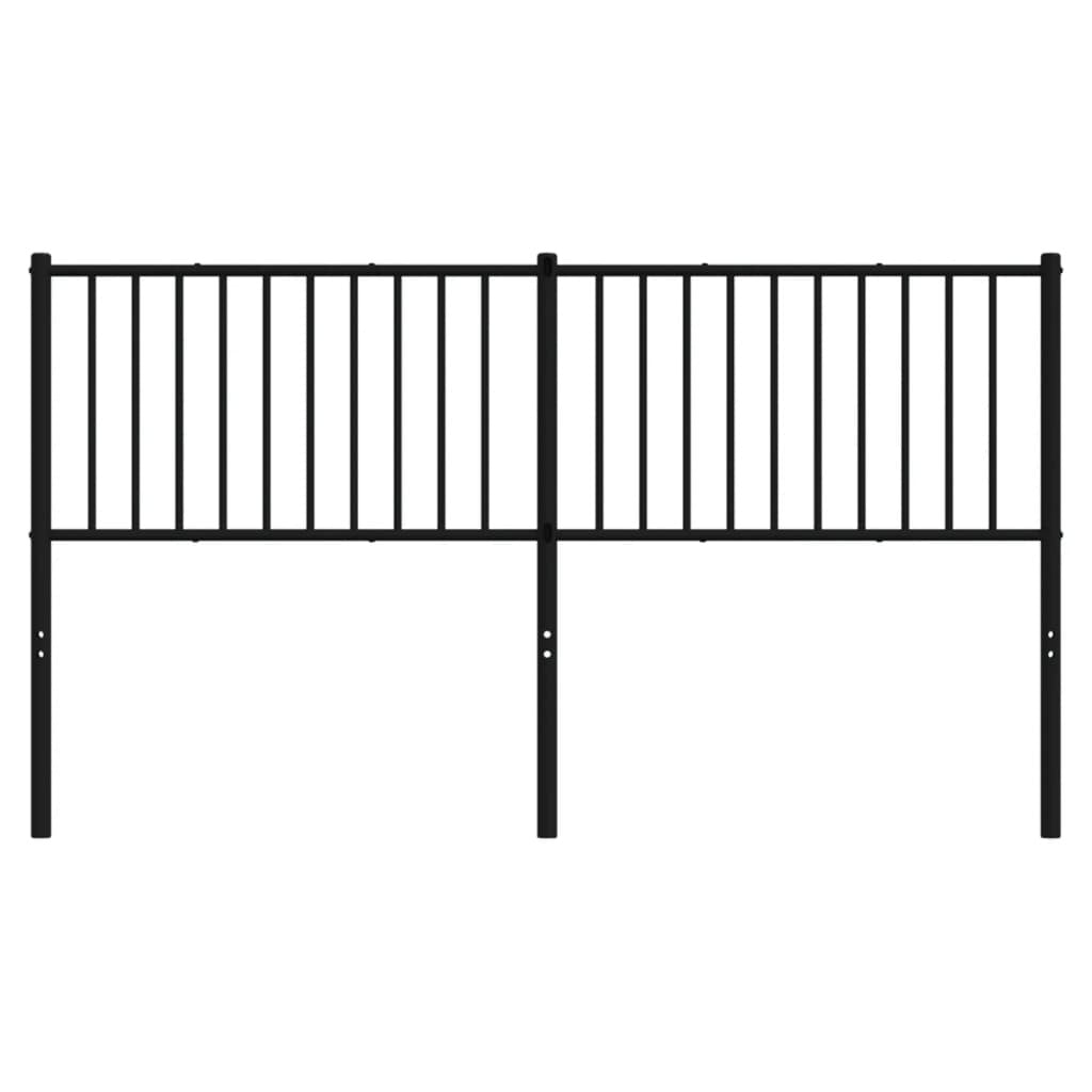 Metal Headboard Black 160 cm