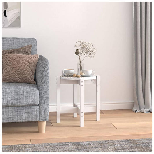 Coffee Table White  42.5x45 cm Solid Wood Pine
