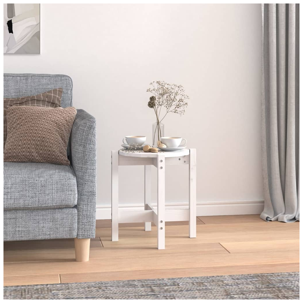 Coffee Table White  42.5x45 cm Solid Wood Pine
