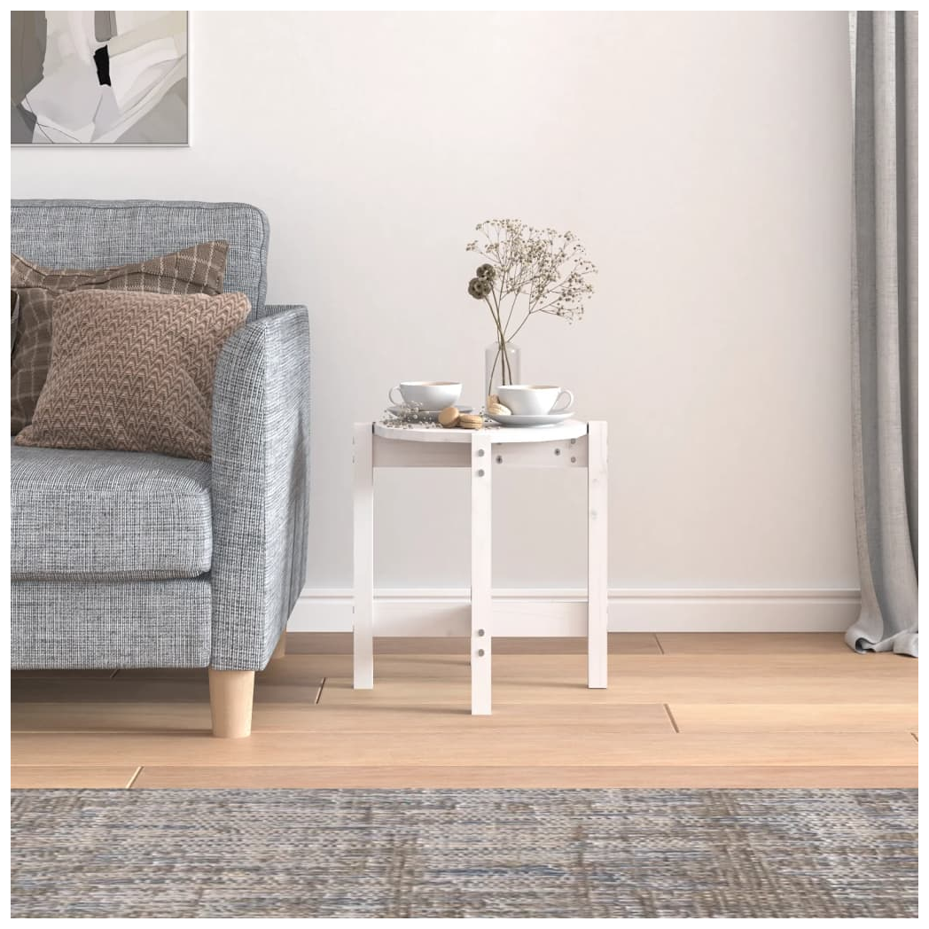 Coffee Table White  42.5x45 cm Solid Wood Pine