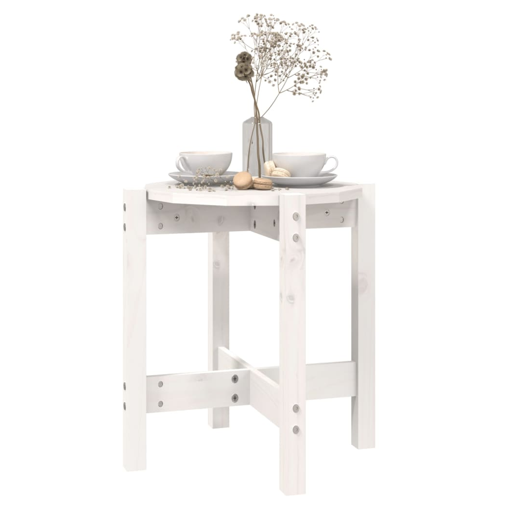 Coffee Table White  42.5x45 cm Solid Wood Pine