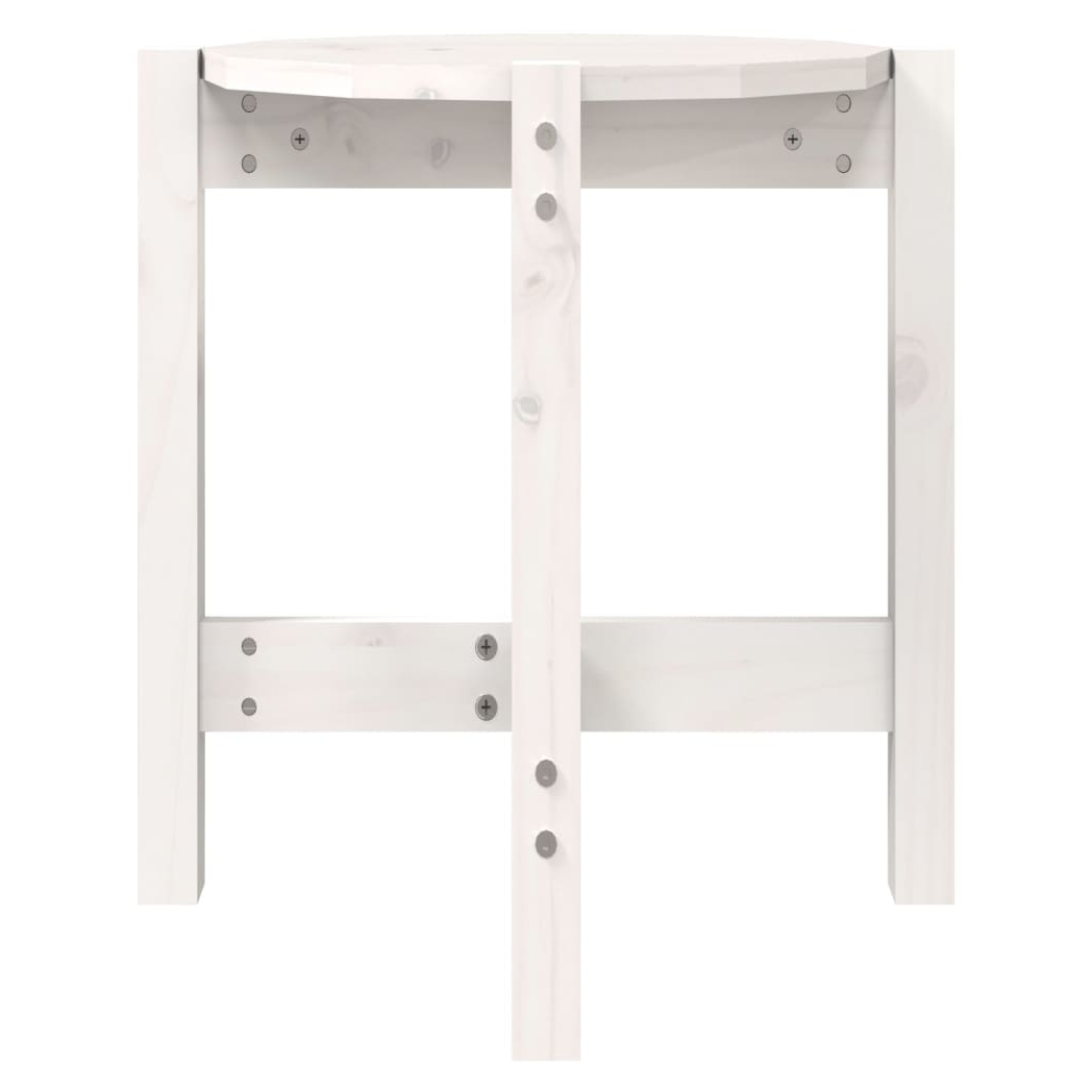 Coffee Table White  42.5x45 cm Solid Wood Pine