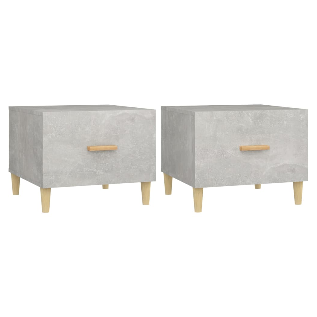 Coffee Tables 2 pcs Concrete Grey 50x50x40 cm Engineered Wood