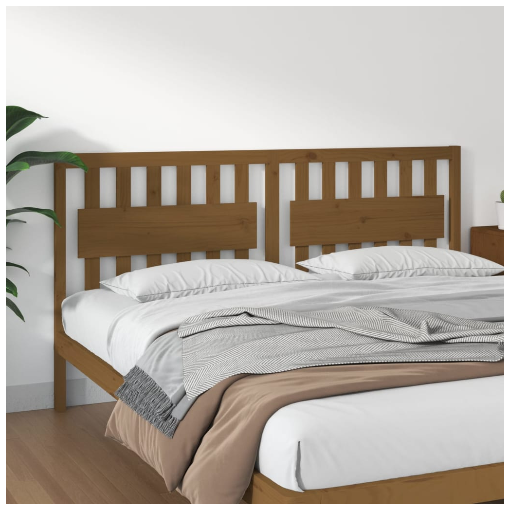 Bed Headboard Honey Brown 185.5x4x100 cm Solid Wood Pine