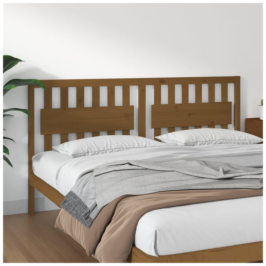 Bed Headboard Honey Brown 185.5x4x100 cm Solid Wood Pine