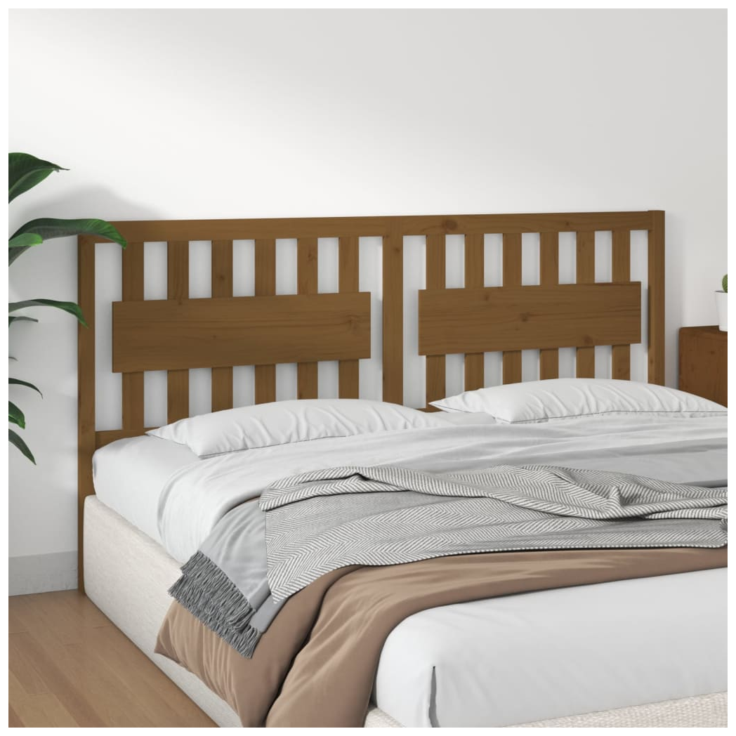 Bed Headboard Honey Brown 185.5x4x100 cm Solid Wood Pine