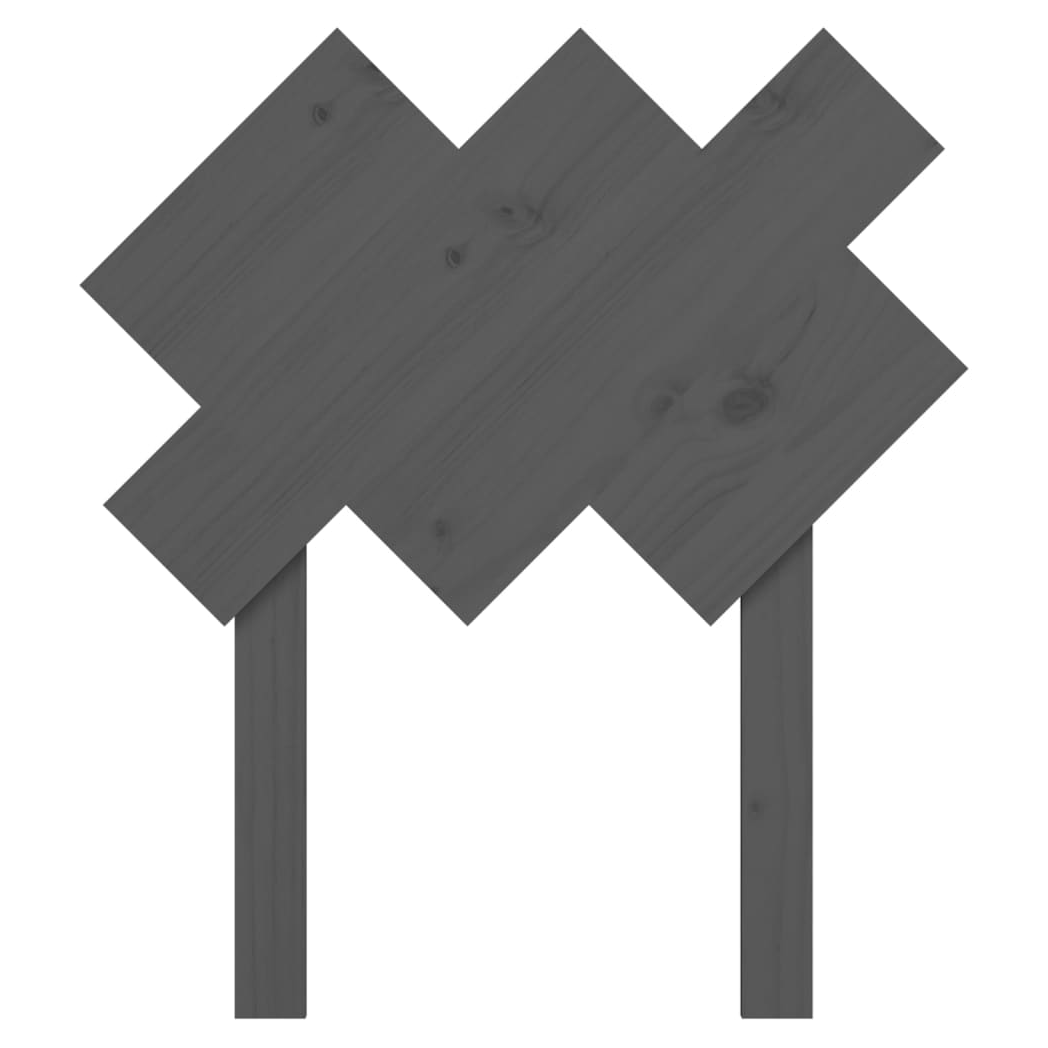 Bed Headboard Grey 72.5x3x81 cm Solid Wood Pine